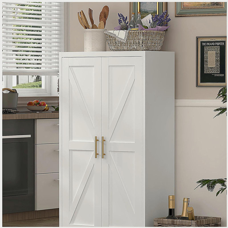 Armoire de rangement en métal avec tablettes réglables, Blanc