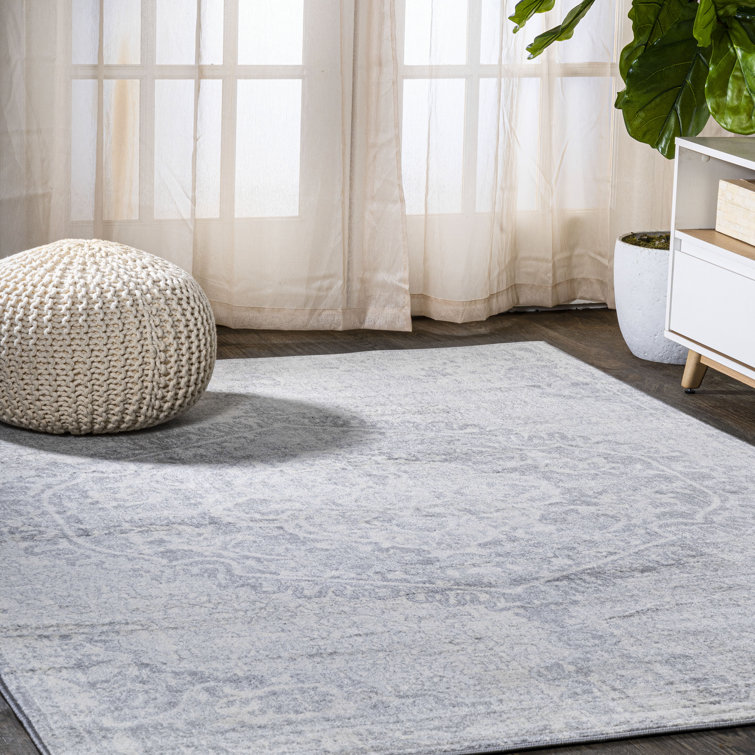 Ademar Modern Persian Vintage Medallion Gray/Ivory Rug