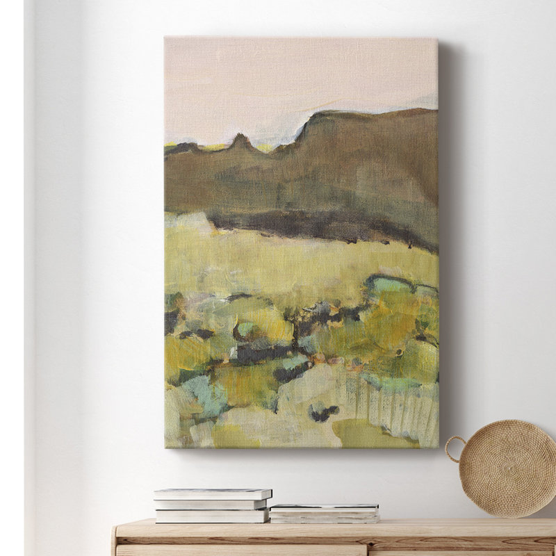 «Desert Road Trip II», peinture sur toile tendue, H 18 po x l 12 po x P 1 po