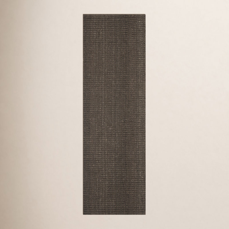 Auckland Handwoven Flatweave Jute/Sisal Brown Area Rug, Runner 2'6" x 10'