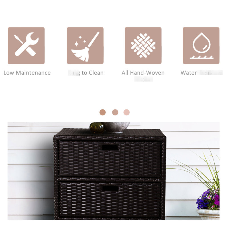 3 Outdoor Pool Towel Storage Cabinet - Brown Pe