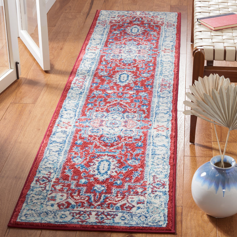 Tapis Aurich 851 - rouge / beige, Tapis de couloir 2 pi x 8 pi