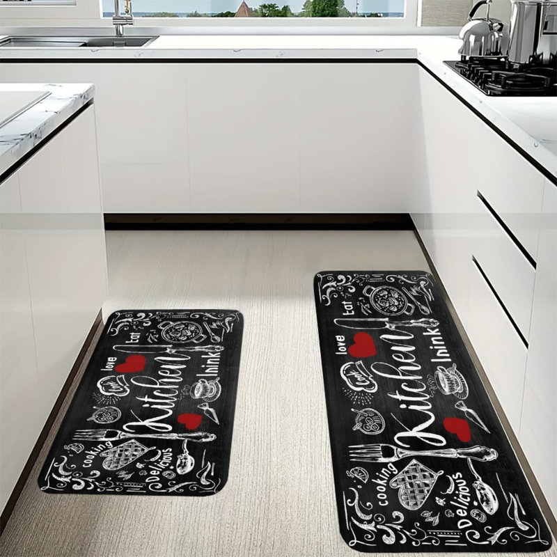 Ensemble de 2 tapis de cuisine Blackboard