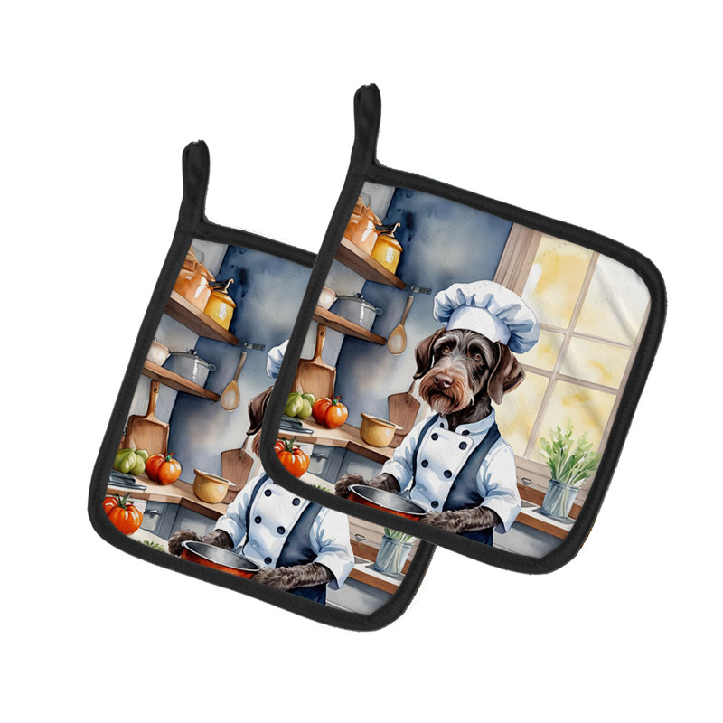 Caroline's Treasures The Dog Chef Polyester Potholder Set