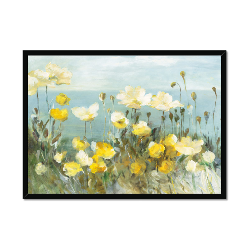Field Of Poppies Bright Crop by Danhui Nai - Painting, Black Framed Paper Print, 34cm H x 50cm W