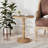 Farmhouse Round End Table With Carved Top
