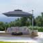 Parasol de terrasse 11 pi à double toit carré extérieur gris (sans base de parasol)-371414289