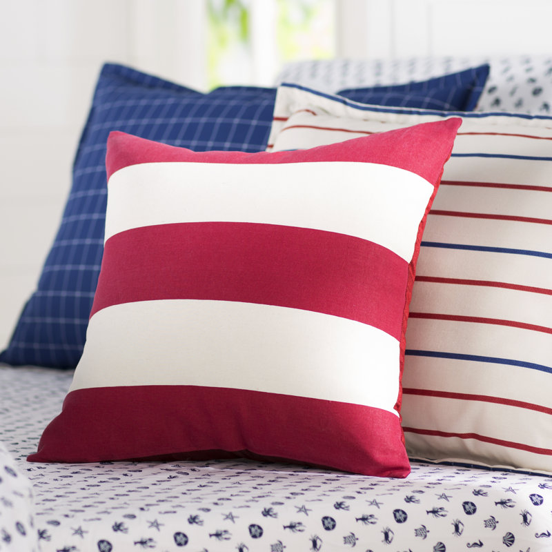 Coussin en lin Sally, Rouge, 18 po x 18 po
