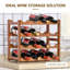 16 Bottle Open Shelving Wine Bottle Rack in Brown