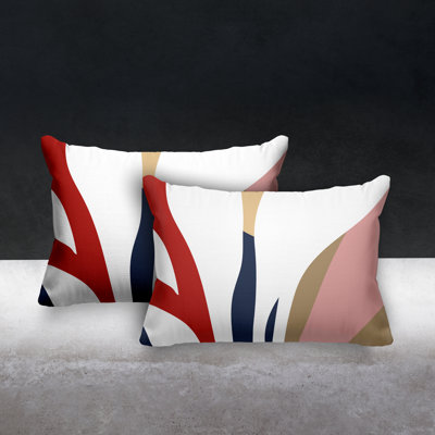 Embroidered Outdoor Reversible Throw Pillow