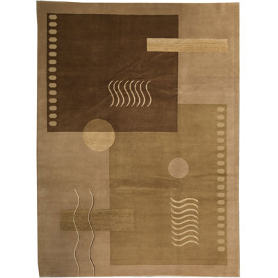 Hand-Knotted High-Quality Brown Area Rug