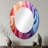 Multicolor Op Art Illusory Depth I - Multi-Color Oval Wall Mirror Decor-1076407814