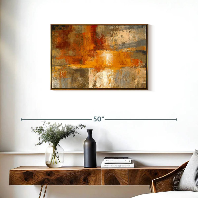 Argent et ambre, Cadre flottant doré, 31 po x 21 po