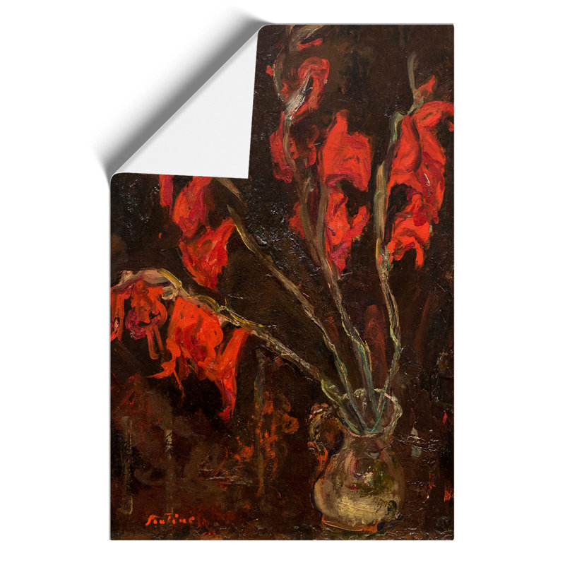 Red Flowers by Chaim Soutine - No Frame Painting, 59cm H x 42cm W x 0.1cm D