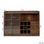 Buffet avec 2 portes coulissantes en verre rayé, armoire de rangement autoportante pour le vin, les livres ou les articles de bar, vitrine minimaliste moderne pour le salon, la cuisine ou le bureau