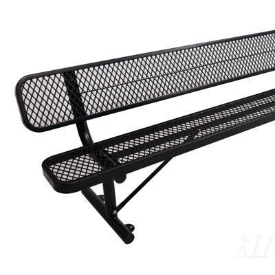 8 ft. Outdoor Steel Bench with Backrest BLue