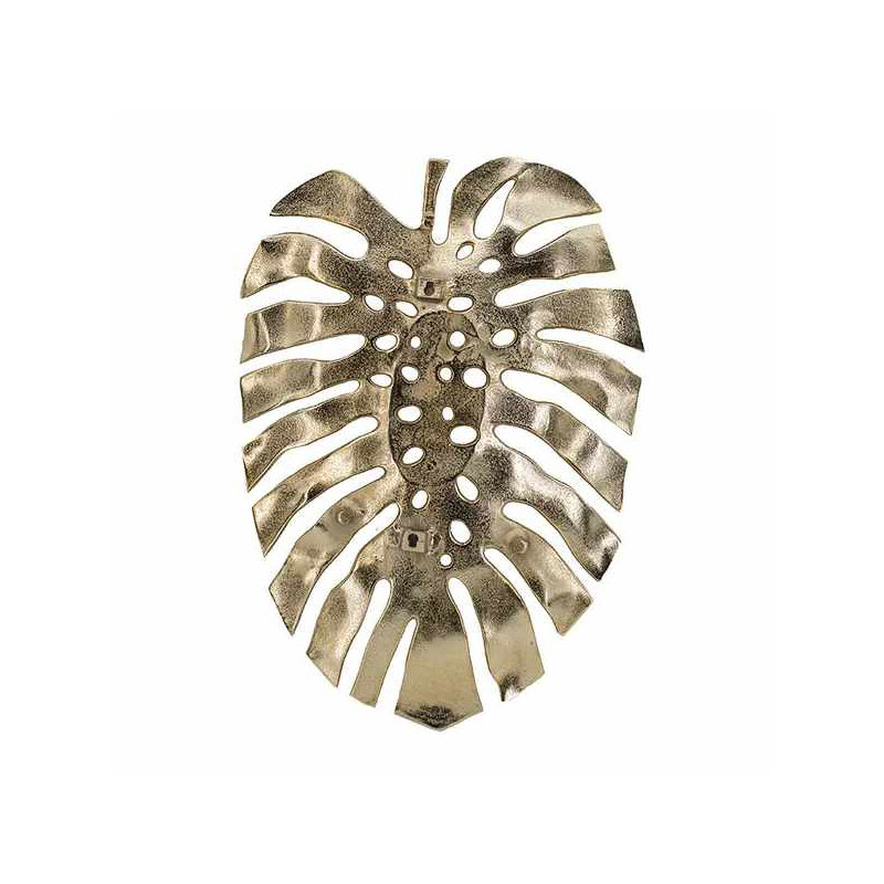 Décoration murale feuille d'or 24,8 x 17,3 x 2 po Monstera
