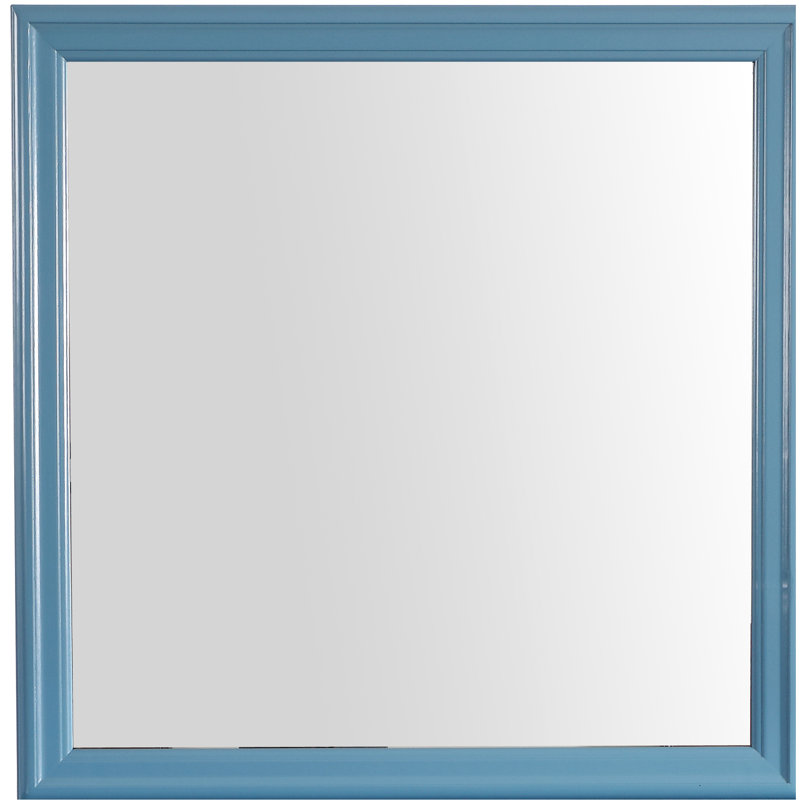 Miroir bleu sarcelle G3180-m - Verre bas pour des images reconnaissables et visibles, cadre en placage de bois