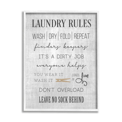 Laundry Room Rules Family List, estampe numérique par CAD