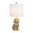 Gold Resin Doodle Dog Table Lamp With Linen Shade