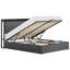 Lit double escamotable avec rangement, structure de lit tapissier en velours avec tête de lit, lit plateforme en métal, aucun sommier tapissier requis, lattes en bois massif, silencieux, gris-1839790381-1839790379
