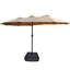 Double parasol de patio avec manivelle facile - Auvent taupe 15 pi