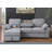 Modern 91"W Light Gray Chenille Fabric Reversible Sleeper Sectional With Storage Chaise, Drop-Down Table, Cup Holders And Charging Ports-949320832