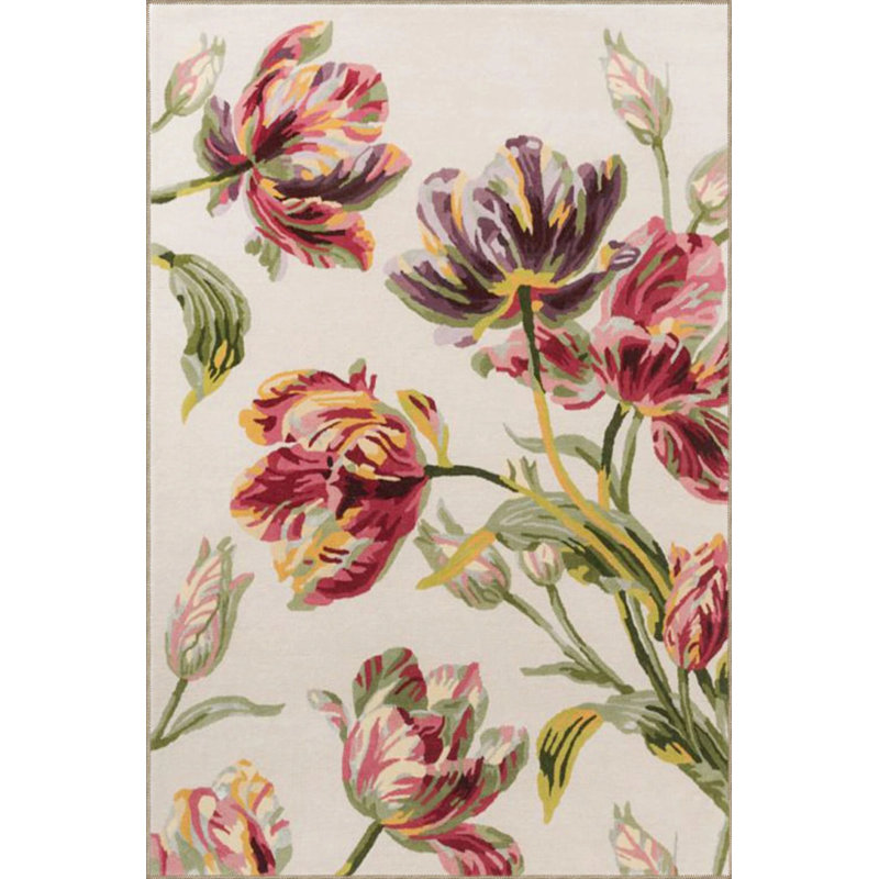 Tapis tissé à motif de branches et de feuilles, Rectangle 2 pi 4 po x 4 pi