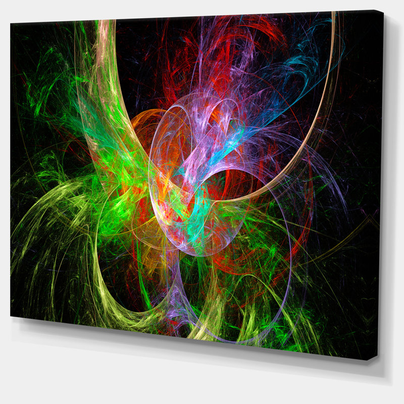 Oversized Multicolor Abstract Fractal Canvas Art Print