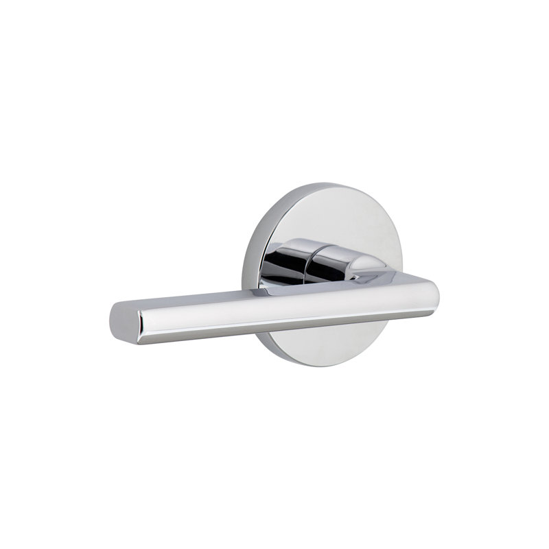 Viaggio Circolo Rosette Passage (Hall & Closet) with Milano Lever, Bright Chrome, Left, 2.375"