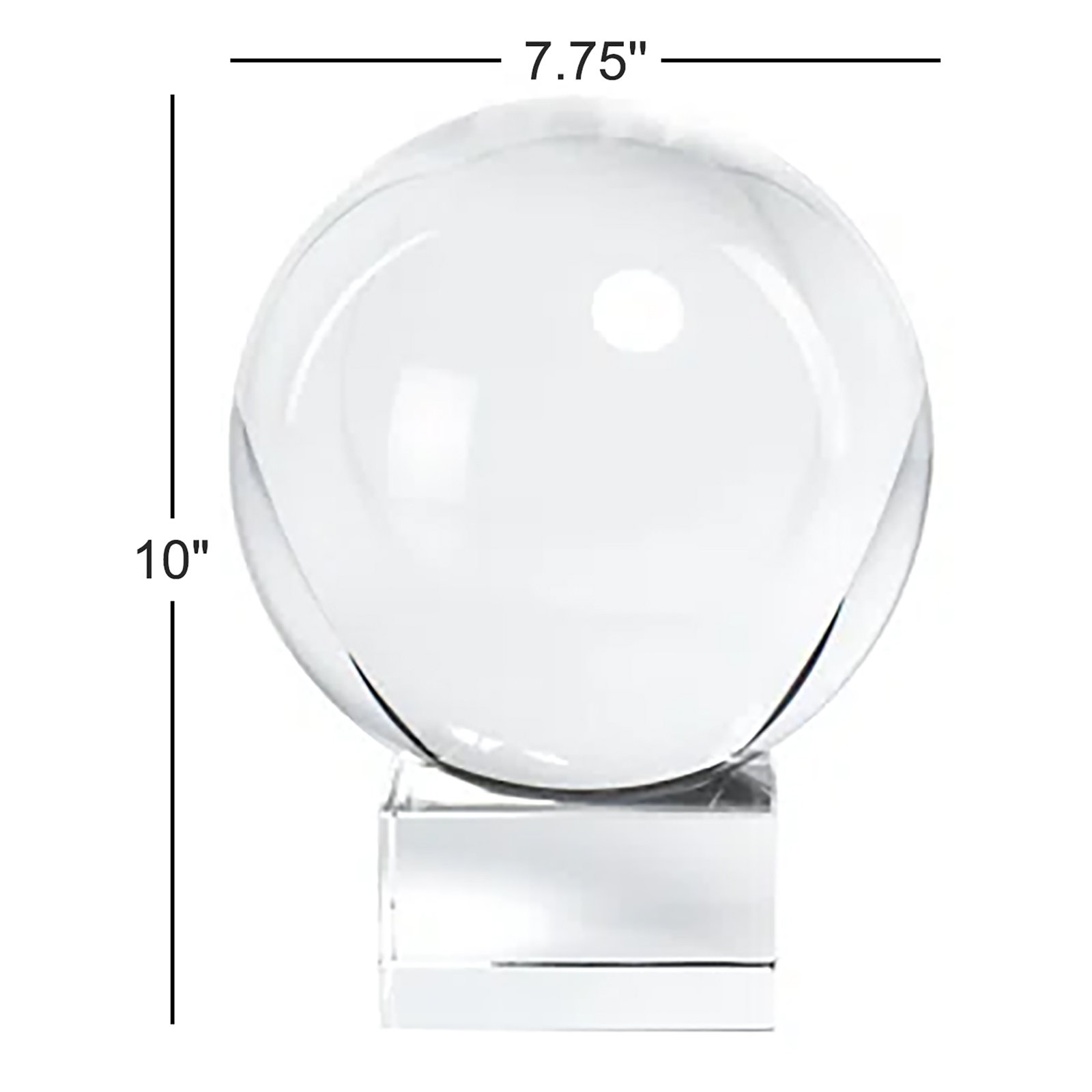 Rafael Sculpture, Clear, 10" H x 7.75" W x 7.75" D