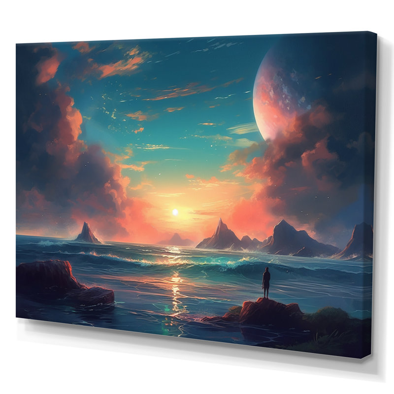 «Coastal Horizon I» sur toile, H 16 po x l 32 po x P 1 po, Toile tendue