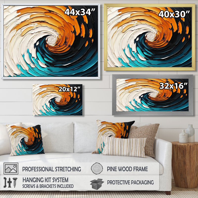 «Abstract Galactic Spiral Convergence III», art mural abstrait à vagues modernes, H 12 po x l 20 po, Argent argent