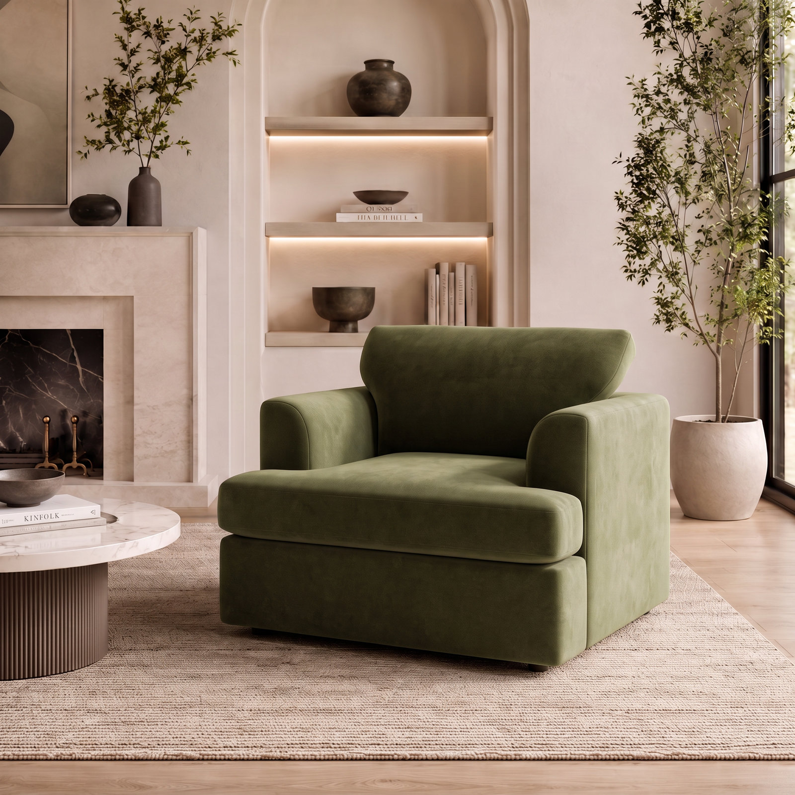 Brooks Upholstered Armchair, Bella Forest