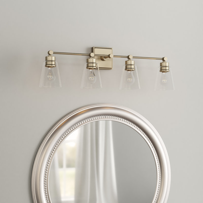 Éclairage pour salle de bain 4 lumières , Laiton vieilli