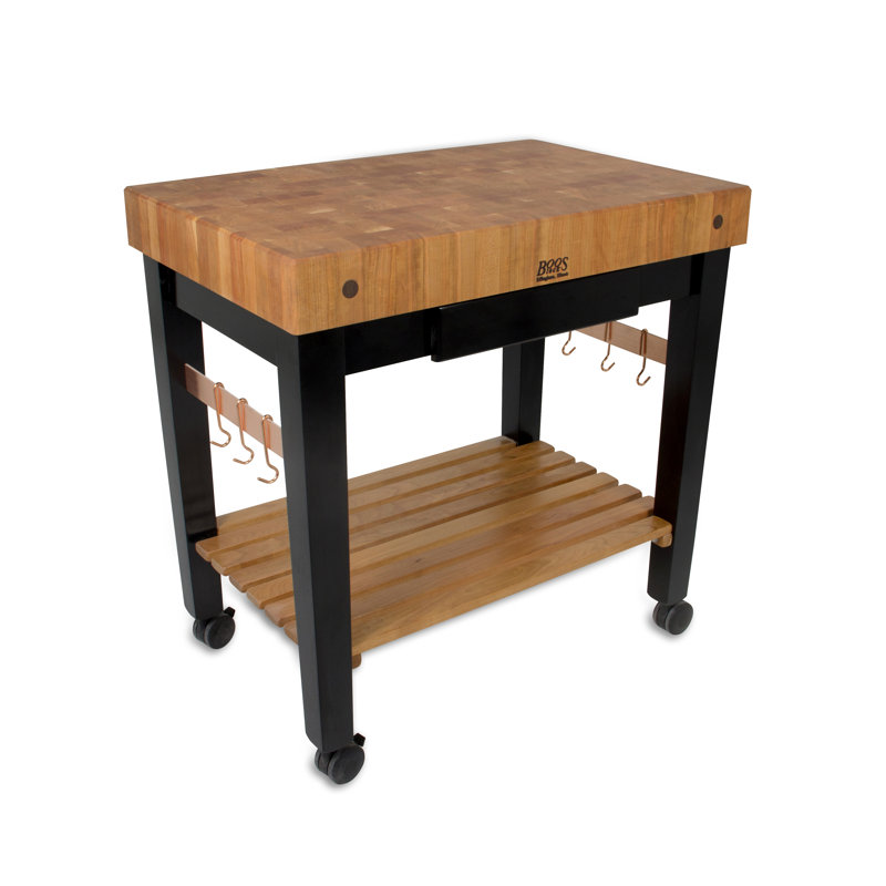 Rouge et Noir Kitchen Cart, 36" H x 36" W x 24" D