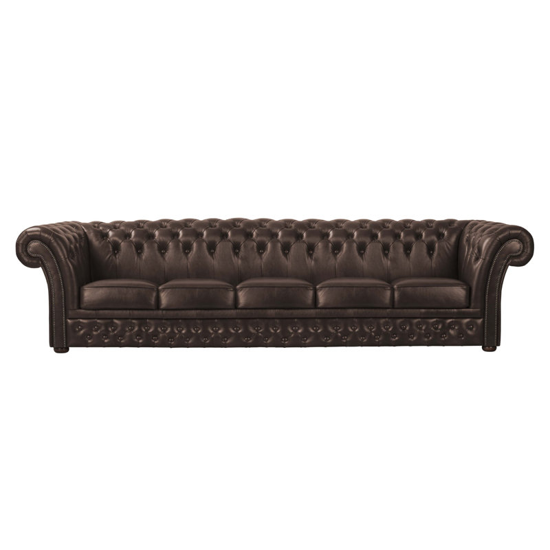Tamico Genuine Leather Sofa, Brown, 5
