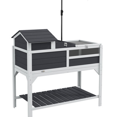 Habitation de tortue 2 couches avec étagère de rangement principale spacieuse et porte-lampe gris hygiénique