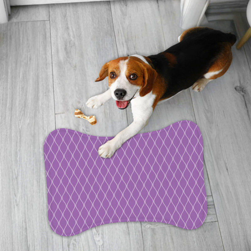 Tapis d'alimentation 1 pièce en forme d'os mauve / bleu / orange