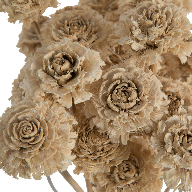 Natural Botanicals 1.57" Cedar Rose on Stem, Tan, 20" H x 1.5" W x 1.5" D