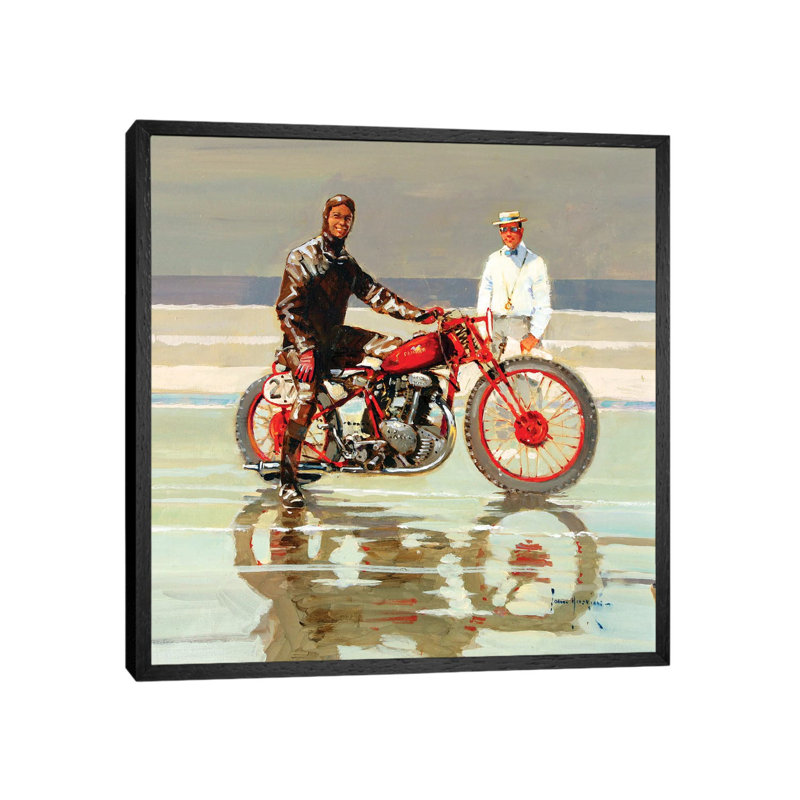 The Sandracer 1 Piece Painting on Canvas, 45.72 cm H x 45.72 cm W, Black Framed