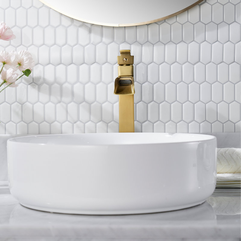 Robinet de salle de bain vasque avec bonde, Or brossé