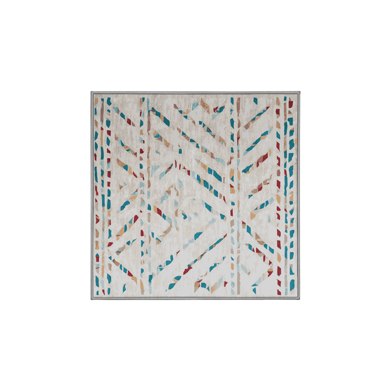 Tapis gris soyeux et moelleux, Carré 8 pi