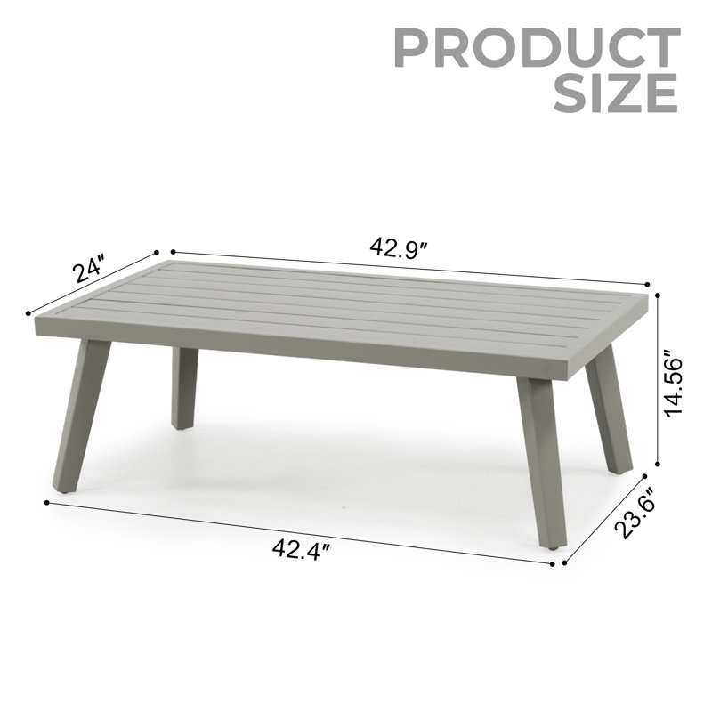 Table basse d'extérieur 1 pièce en aluminium Nova rest