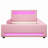 Full Size Upholstered Platform Bed with Storage Drawers, LED Light Strip & USB Charging Port, Pink-1623579177-1623579190