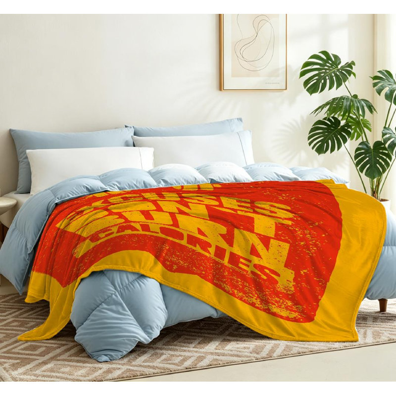 Jeté en flanelle transparente molletonnée ultra douce, imprimé sport et remise en forme à une face, Throw 50" x 60"