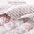 Modern Microfiber Bedding Sets Twin XL, Pink Floral Reversible Home Quilt