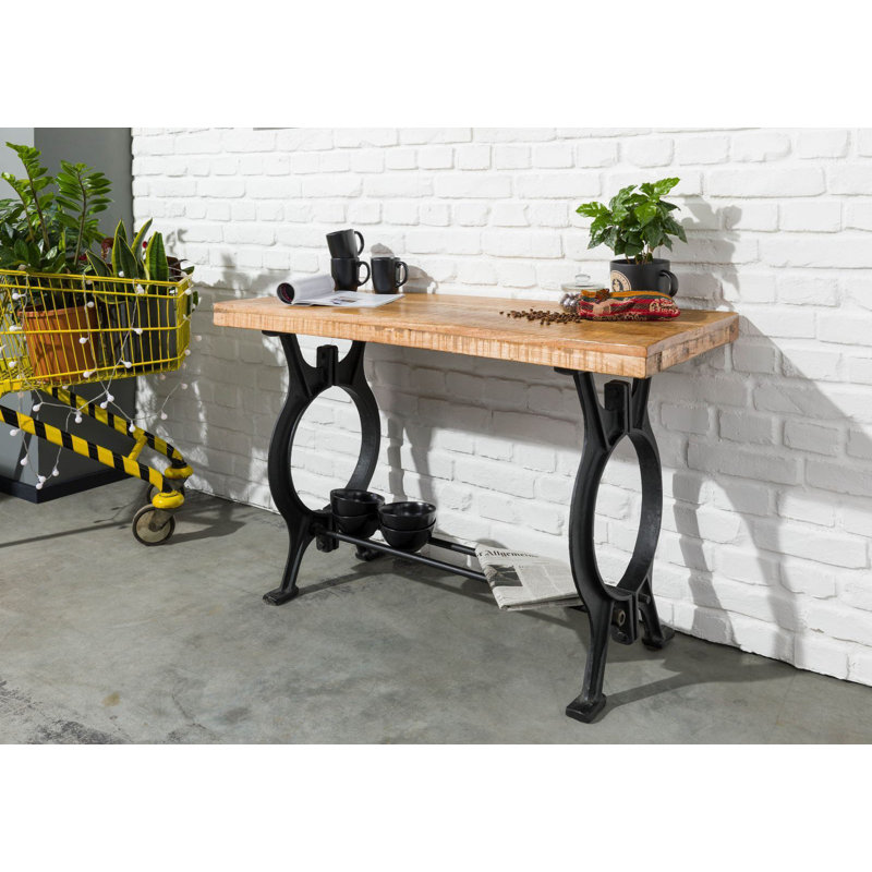 120cm Solid Wood Top Console Table