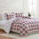 Ensemble d'édredon en flanelle de coton écossais rouge Martha Stewart