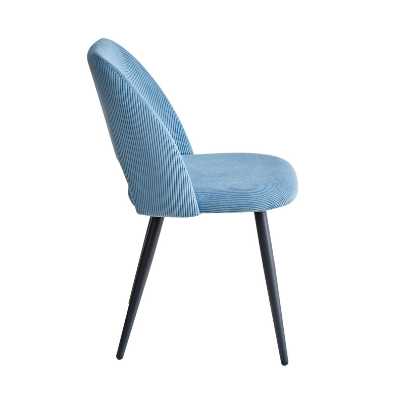 43.5cm H Upholstered Metal Parsons Chair, Blue, 4